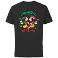 thumbnail image 1 of Disney Mickey and Minnie Mouse Christmas Love Merry Kissmas - Short Sleeve Cotton T-Shirt for Adults - Customized-Black, 1 of 5