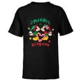 thumbnail image 1 of Disney Mickey and Minnie Mouse Christmas Love Merry Kissmas - Short Sleeve T-Shirt for Kids - Customized-Black, 1 of 5