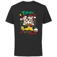 thumbnail image 1 of Disney Mickey and Minnie Mouse Christmas Pudding Up with Me - Short Sleeve Cotton T-Shirt for Adults - Customized-Black, 1 of 5