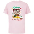 thumbnail image 1 of Disney Mickey and Minnie Mouse Christmas Pudding Up with Me - Short Sleeve Cotton T-Shirt for Adults - Customized-Soft Pink, 1 of 5