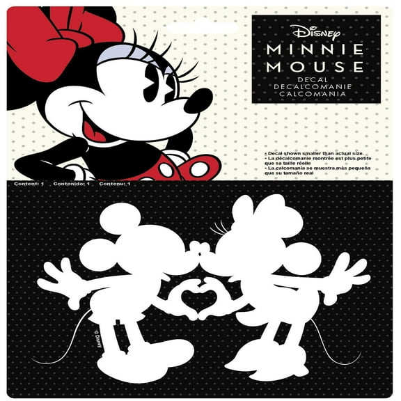 Disney Mickey and Minnie Mouse Die Cut Decals & Stickers, 13 x 7 x 0.5'', Black/White
