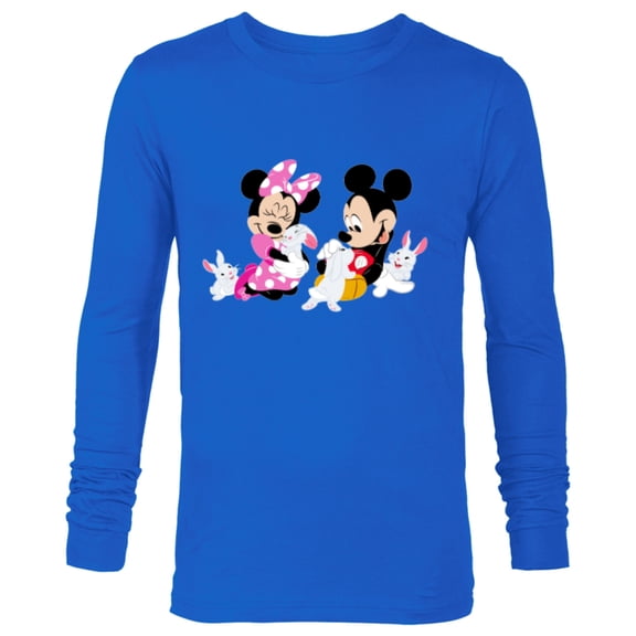 Disney Mickey and Minnie Mouse Easter Bunnies - Long Sleeve T-Shirt for Men - Customized-Royal