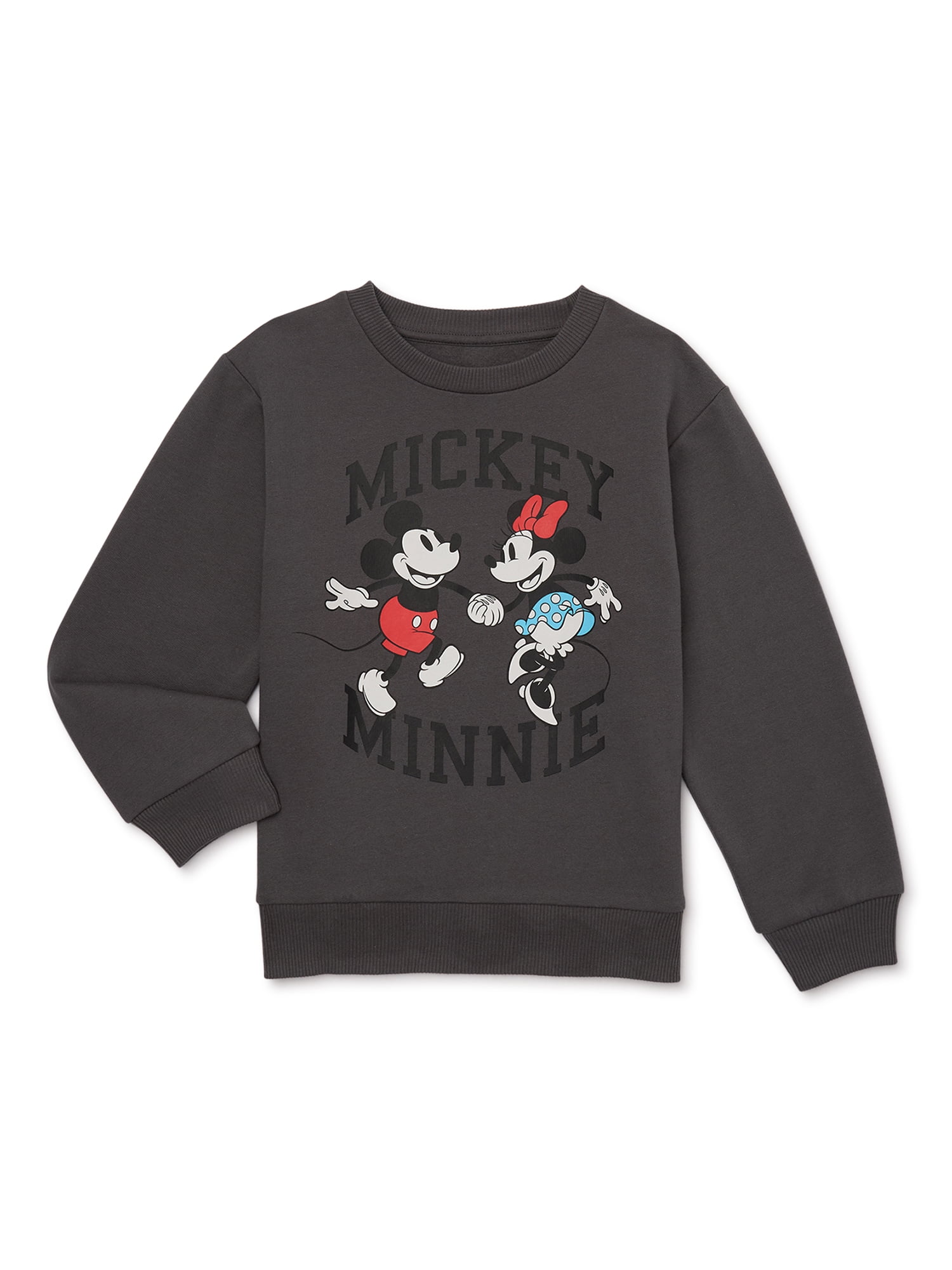Disney Mickey and Minnie Mouse Girls Graphic Crewneck Fleece
