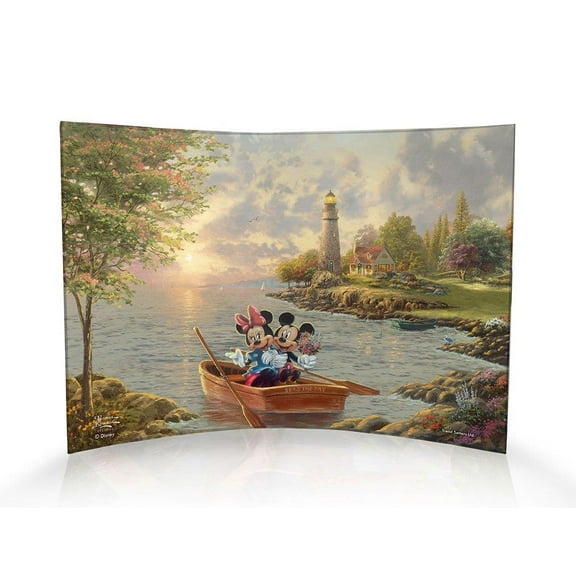 Disney (Mickey and Minnie Mouse - Lighthouse Cove) 10" x 7" Curved Acrylic Print