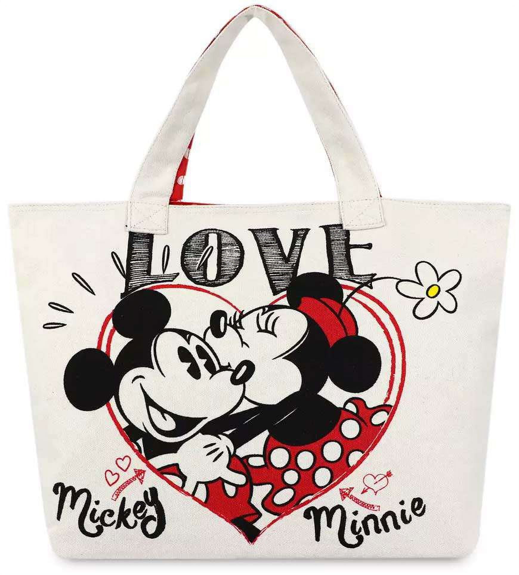 Disney Mickey and Minnie Mouse ''Love'' Canvas Tote Bag