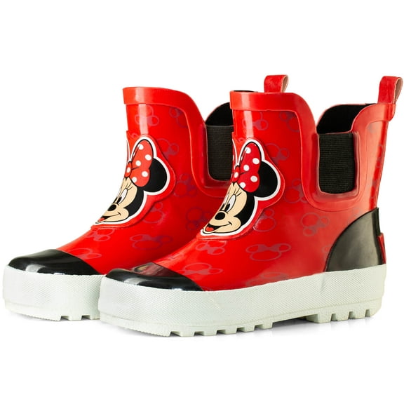 Disney Mickey and Minnie Mouse Mid Height Easy Slip-on Waterproof Rubber Boots -Boys and Girls - Many Sizes
