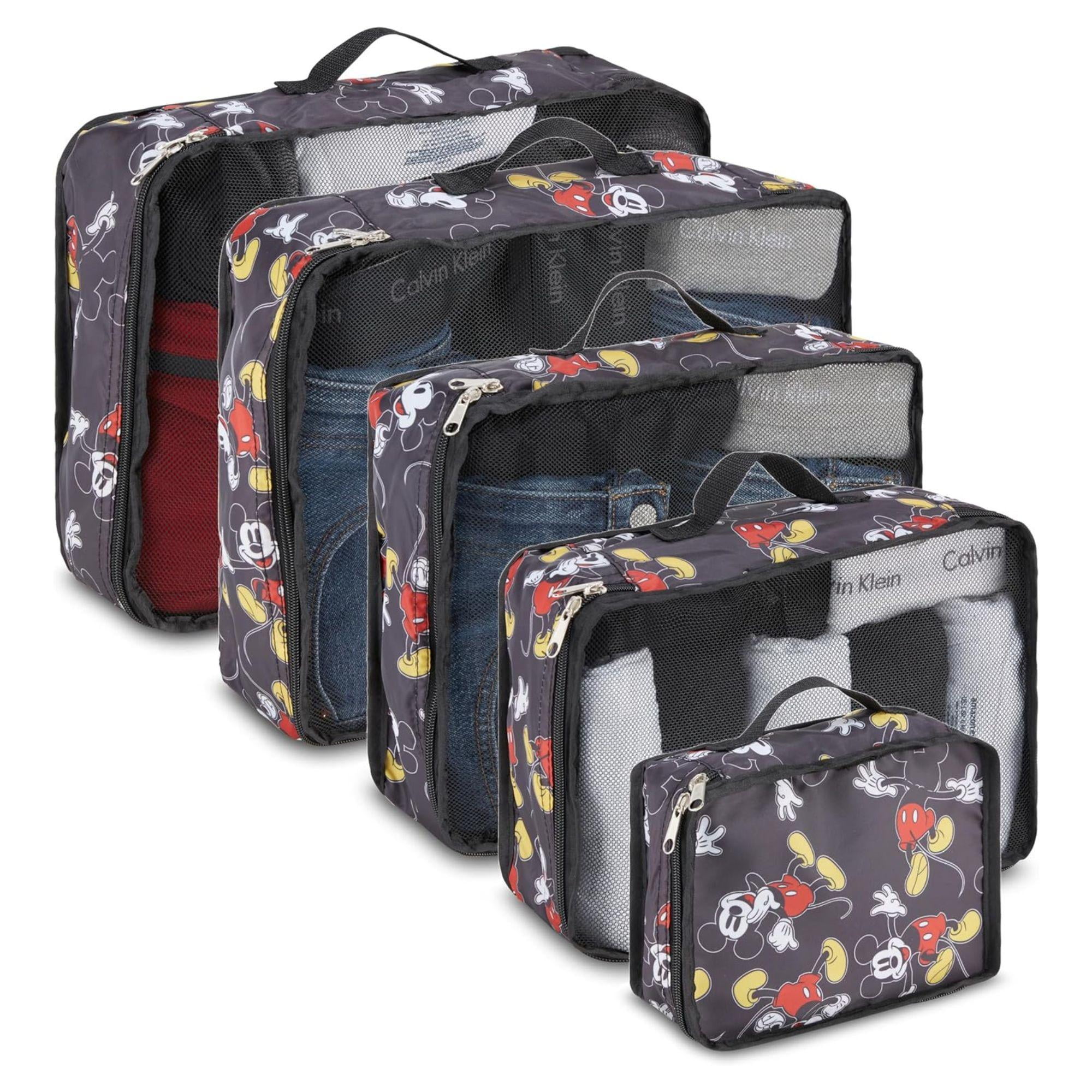 Disney Minnie & Mickey Mouse Packing Cubes, 5 Piece Set Travel ...