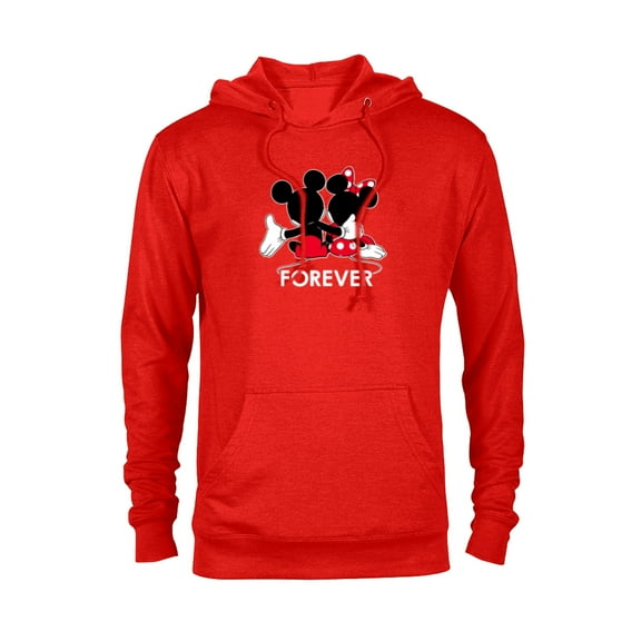Disney Mickey and Minnie Mouse Silhouettes Forever - Pullover Hoodie for Adults -Customized-Red Heather