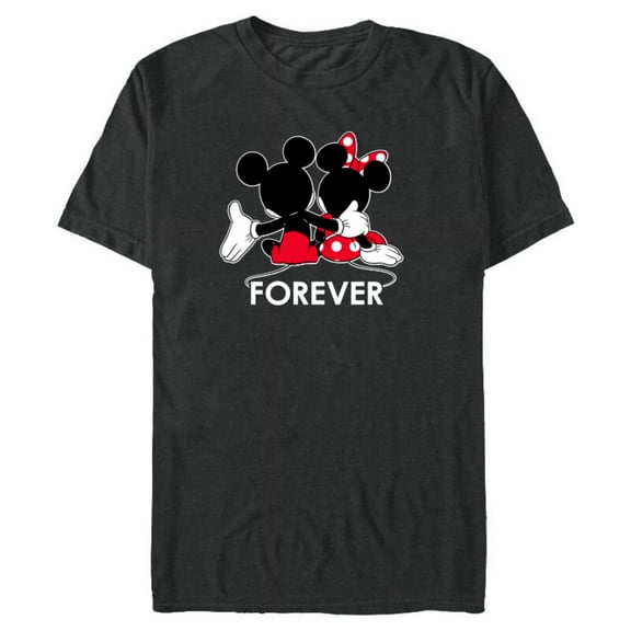 Disney Mickey and Minnie Mouse Silhouettes Forever - Short Sleeve Blended T-Shirt for Adults -Customized-Dark Heather