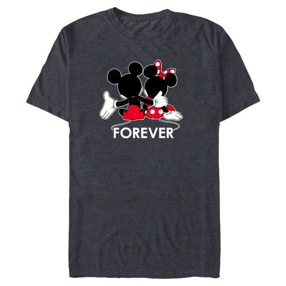 Disney Mickey and Minnie Mouse Silhouettes Forever - Short Sleeve Blended T-Shirt for Adults -Customized-Navy Heather