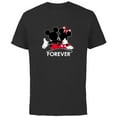 thumbnail image 1 of Disney Mickey and Minnie Mouse Silhouettes Forever - Short Sleeve Cotton T-Shirt for Adults -Customized-Black, 1 of 5