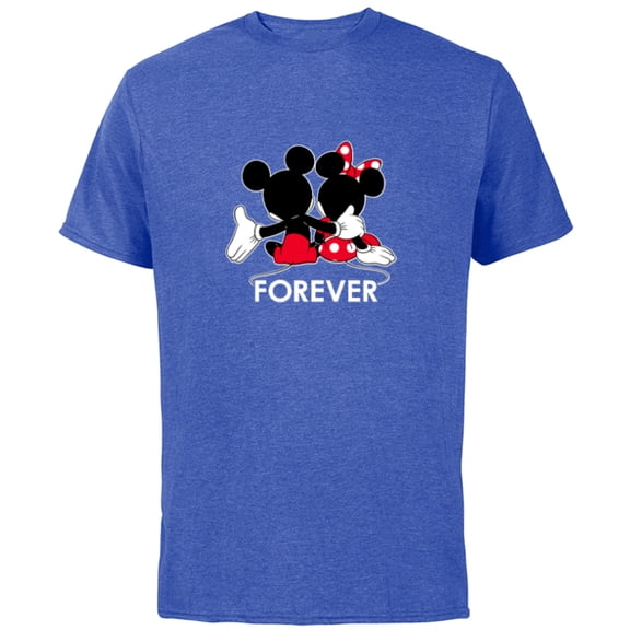 Disney Mickey and Minnie Mouse Silhouettes Forever - Short Sleeve Cotton T-Shirt for Adults -Customized-Royal Heather