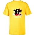 thumbnail image 1 of Disney Mickey and Minnie Mouse Silhouettes Forever - Short Sleeve T-Shirt for Kids -Customized-Yellow, 1 of 5