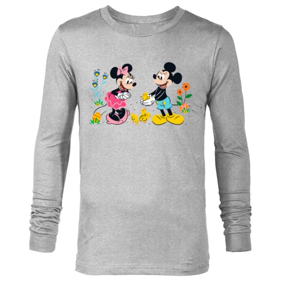 Disney Mickey and Minnie Mouse Springtime Easter - Long Sleeve T-Shirt for Men - Customized-Athletic Heather