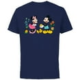 thumbnail image 1 of Disney Mickey and Minnie Mouse Springtime Easter - Short Sleeve Cotton T-Shirt for Adults - Customized-Navy, 1 of 5