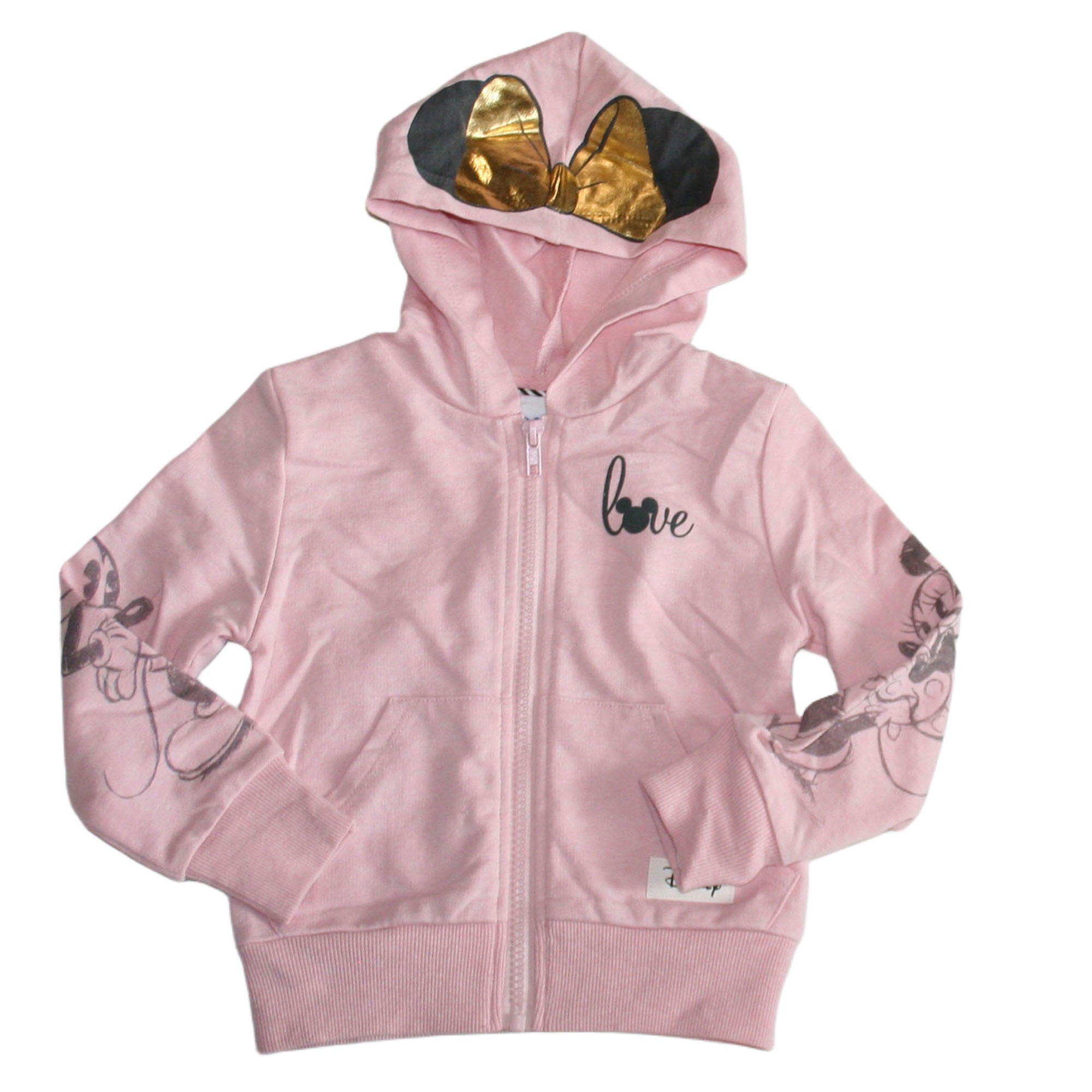 Disney Mickey and Minnie Mouse Toddler Girl's Love Pink Zip