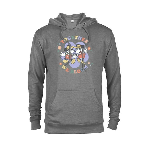 Disney Mickey and Minnie Mouse Together We Bloom Springtime - Pullover Hoodie for Adults - Customized-Graphite Heather