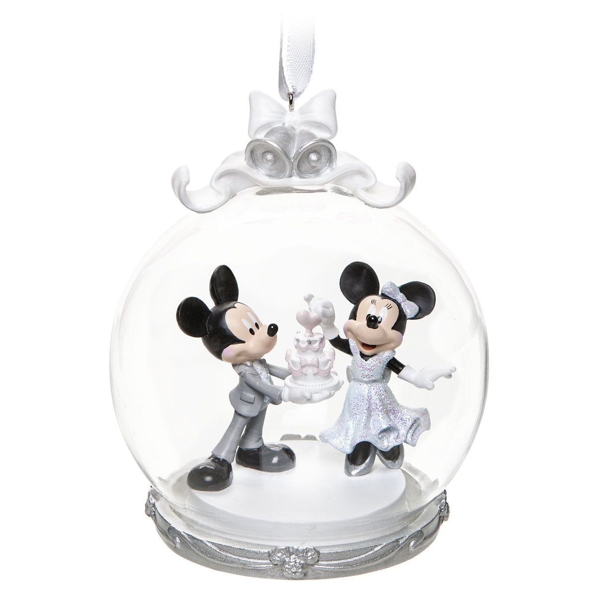 Disney Mickey and Minnie Mouse Wedding Globe Christmas Ornament