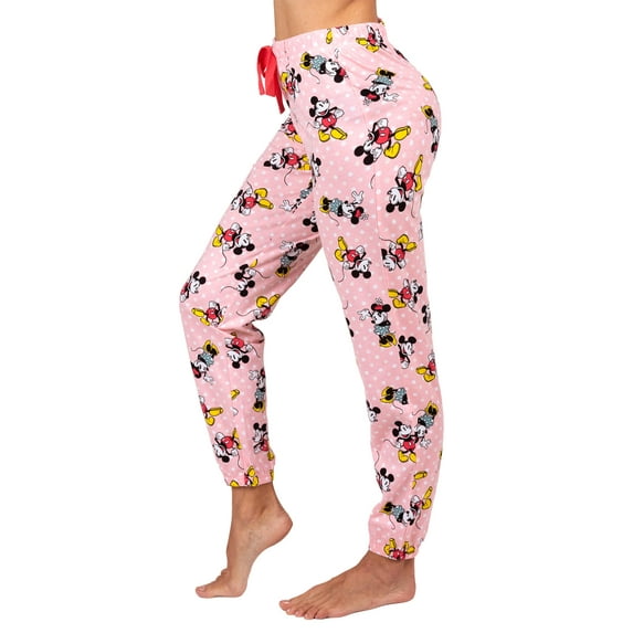 Disney Mickey and Minnie Mouse Womens Cotton Pajama Pants, Sleepwear Bottoms, Mickey and Minnie, Size: L, Mickey Mouse