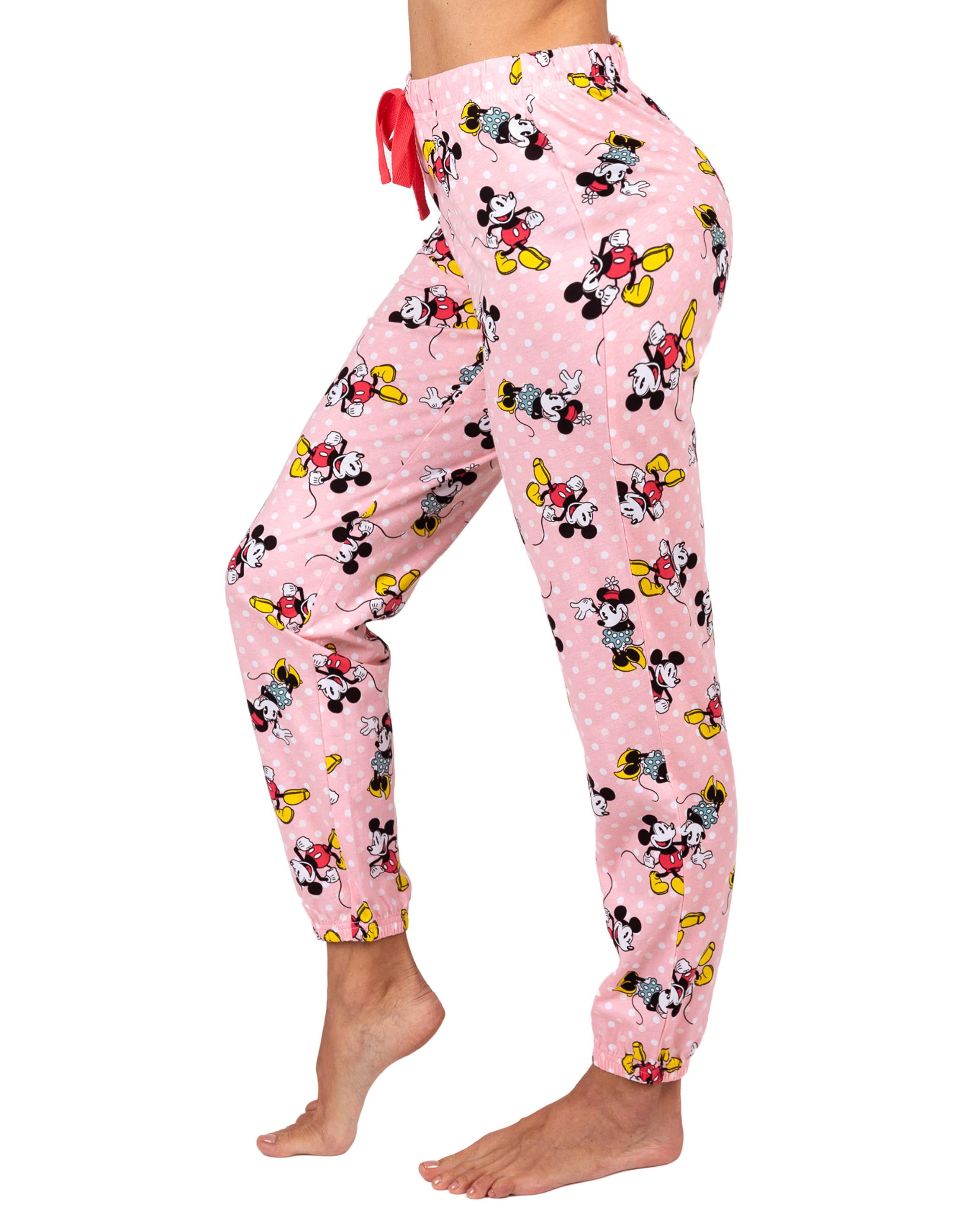 Disney Mickey and Minnie Mouse Womens Cotton Pajama Pants