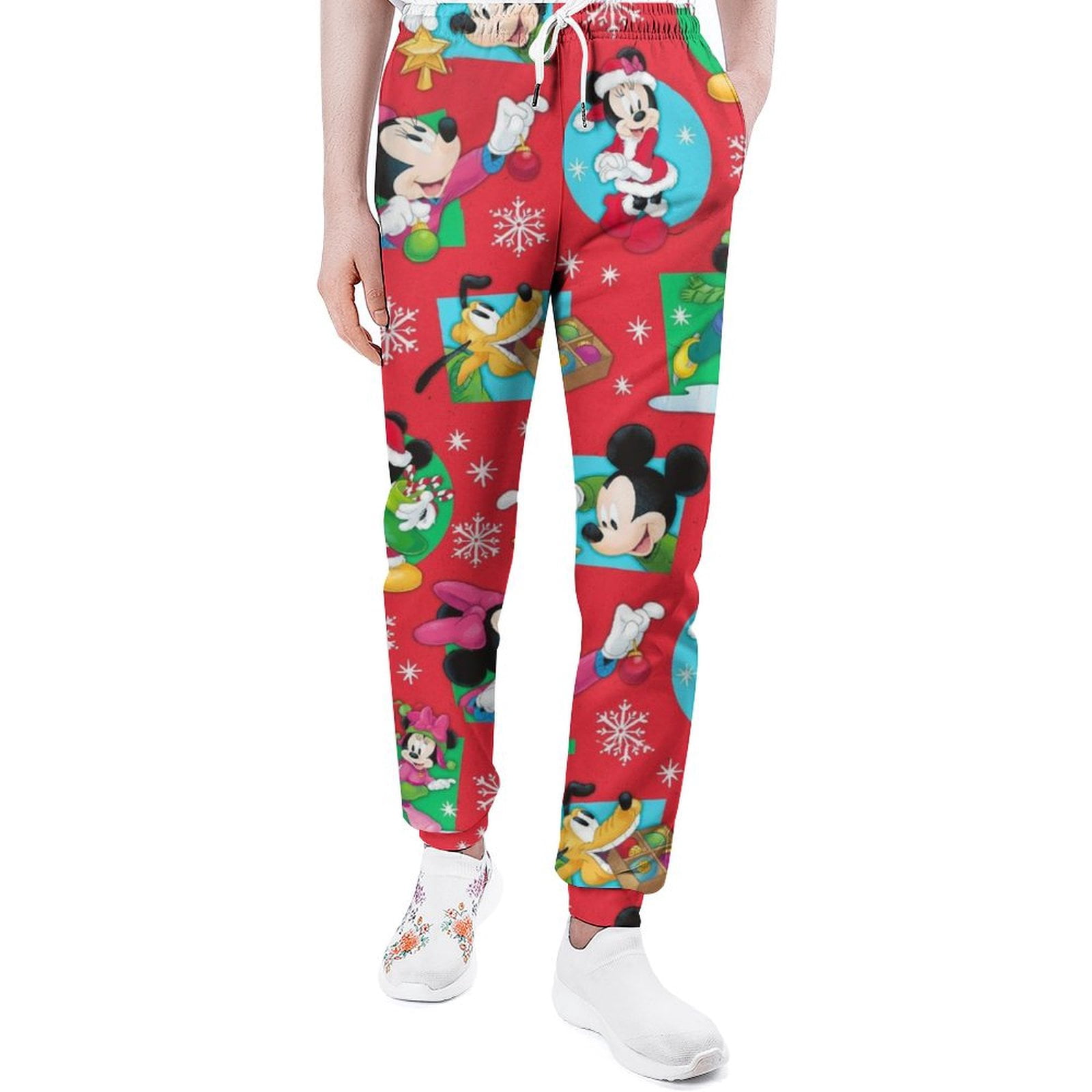 Disney-Mickey-and-Minnie-Mouse-on-Red-Christmas-Wrapping-Paper-Roll ...