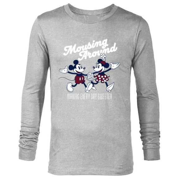 Disney Mickey and Minnie Mousing Around Retro Vintage - Long Sleeve T-Shirt for Men - Customized-Athletic Heather