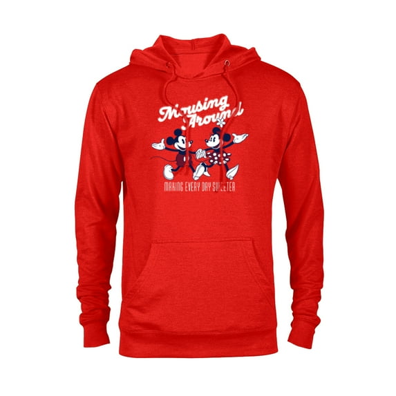 Disney Mickey and Minnie Mousing Around Retro Vintage - Pullover Hoodie for Adults - Customized-Red