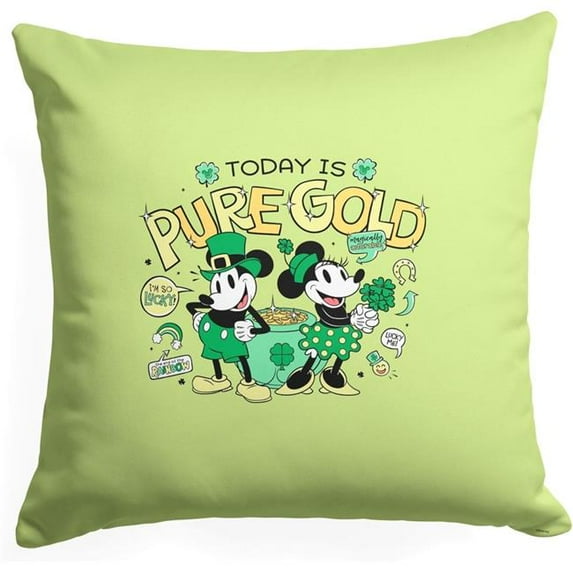 The Northwest 1MIC-69500-0024-RET 18 x 18 in. Pure Gold Mickey Mouse Printed Throw Pillow