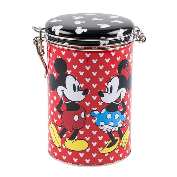 Disney Mickey and Minnie Red and Black Round Lock Top Canister, 95657