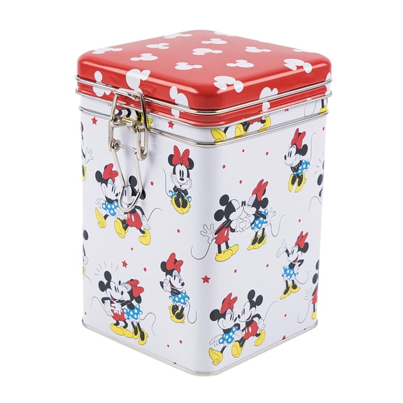 Disney Mickey and Minnie Red and White Rectangular Lock Top Canister, 95718