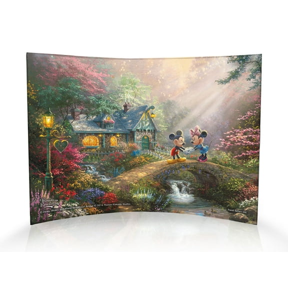 Disney (Mickey and Minnie Sweetheart Bridge) 10" x 7" Curved Acrylic Print