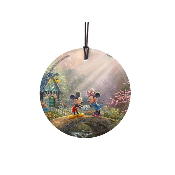Disney (Mickey and Minnie Sweetheart Bridge) StarFire Prints Hanging Glass Print SPCIR658