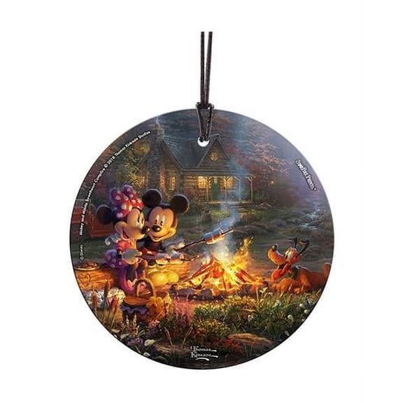 Disney (Mickey and Minnie Sweetheart Campfire) StarFire Prints Hanging Glass Print SPCIR868