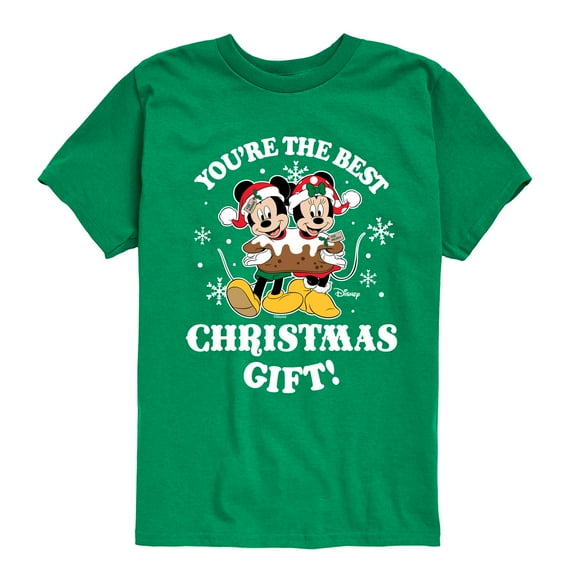 Disney - Mickey and Minnie You're The Best Christms Gift - Toddler & Youth Short Sleeve Graphic T-Shirt