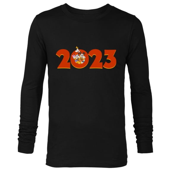 Disney Mickey and the Gang 2023 100th Anniversary New Year - Long Sleeve T-Shirt for Men - Customized-Black