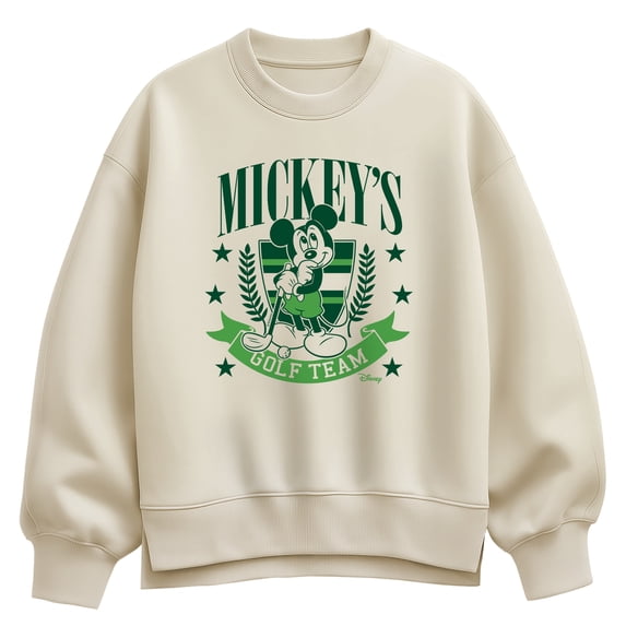 Disney - Mickey's Golf Team - Women's Oversized Fleece Crew Sweatshirt