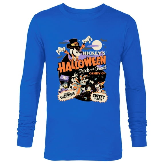 Disney Mickey’s Halloween Trick or Treat Candy Co. - Long Sleeve T-Shirt for Men - Customized-Navy