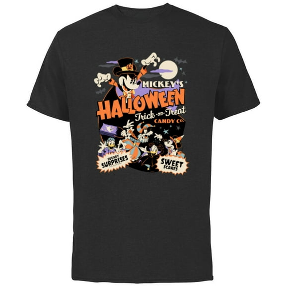 Disney Mickey’s Halloween Trick or Treat Candy Co. - Short Sleeve Cotton T-Shirt for Adults - Customized-Black