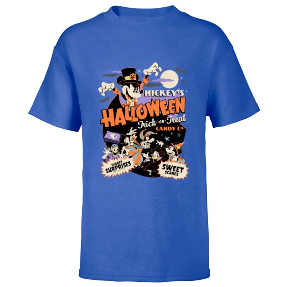 Disney Mickey’s Halloween Trick or Treat Candy Co. - Short Sleeve T-Shirt for Kids - Customized-Royal