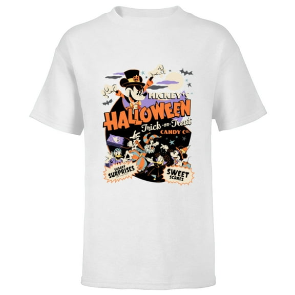 Disney Mickey’s Halloween Trick or Treat Candy Co. - Short Sleeve T-Shirt for Kids - Customized-White