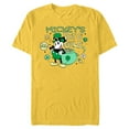 thumbnail image 1 of Disney Mickey’s Pot o’ Gold St Patrick’s Day Retro - Short Sleeve Blended T-Shirt for Adults - Customized-Yellow, 1 of 5