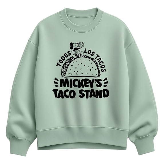 Disney - Mickey's Taco Stand Women's Oversized Fleece Crew Sweatshirt
