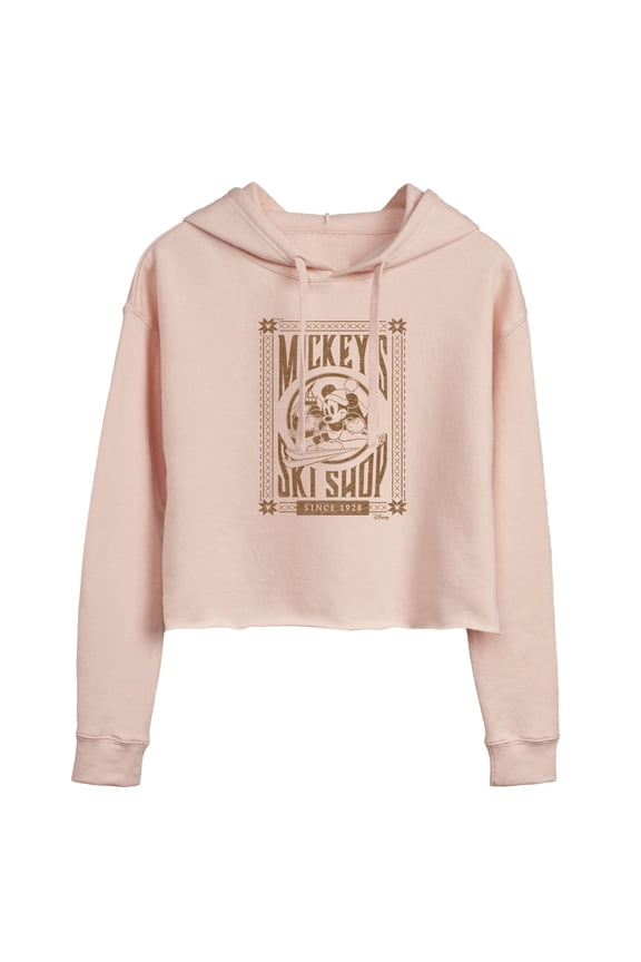 - Mickey's Ski Shop - Juniors Cropped Pullover Hoodie