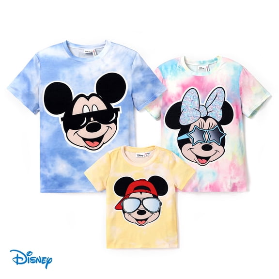 Disney Micky Mouse Men Graphic Tee Short Sleeve T-Shirt Family Matching Tops for Father's Day Sizes S-XXL