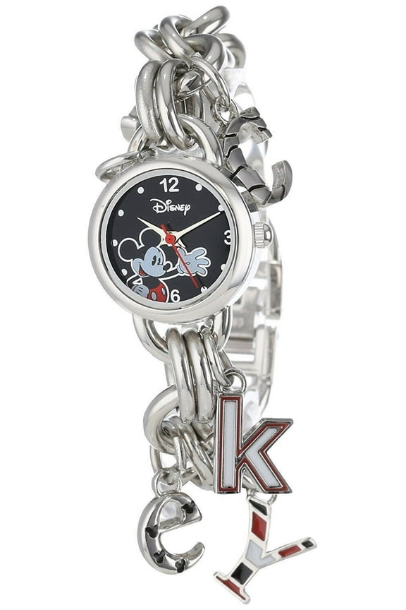 Micky Mouse Women Stainless Steel Charm Bracelet Watch MK2067AB