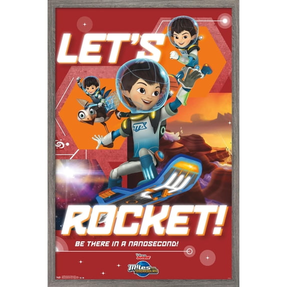 Disney Miles from Tomorrowland - Rocket Wall Poster, 22.375" x 34", Framed