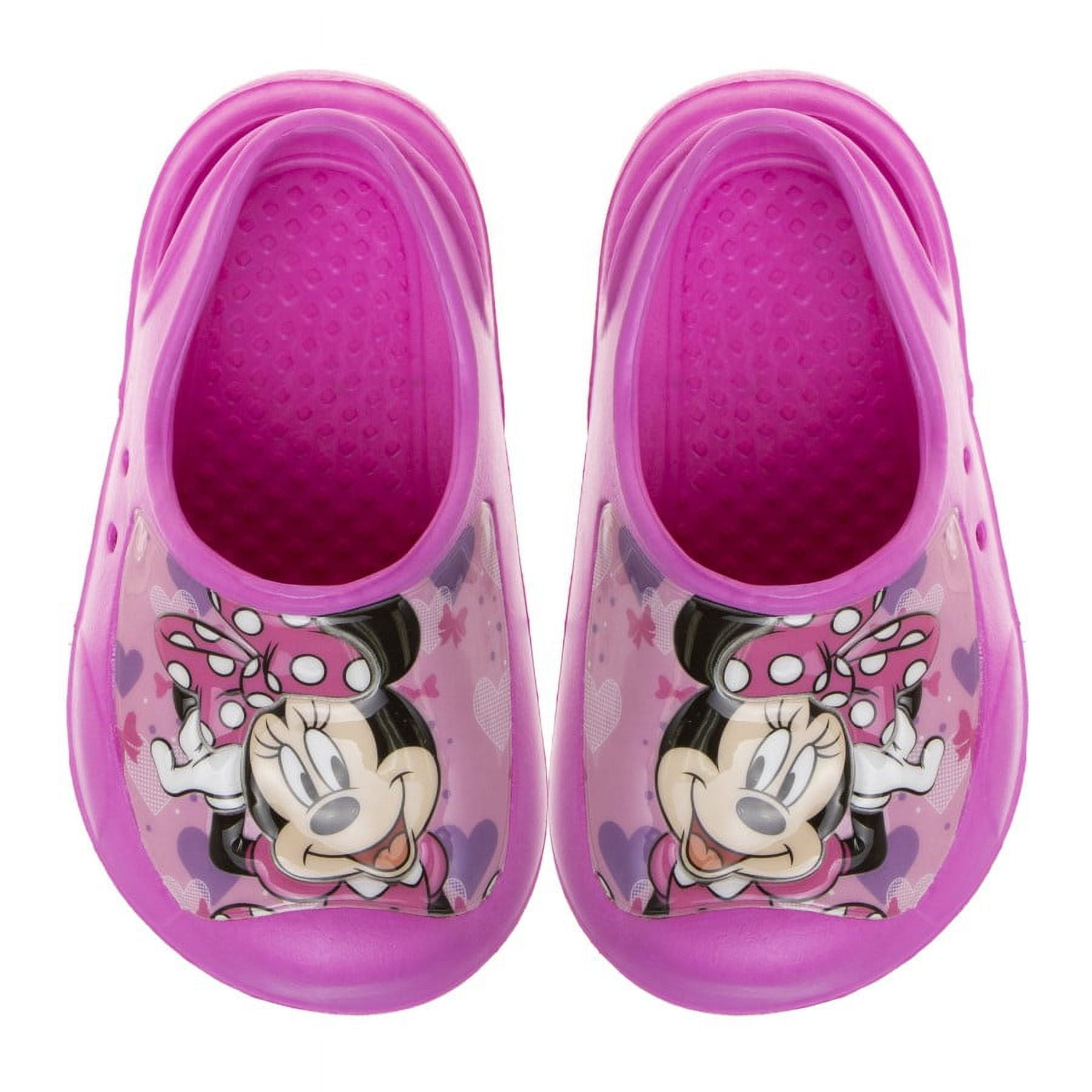 Disney Minie Mouse Girls Clogs Closed Toe with Back Strap Sandals , Pink, 9-10