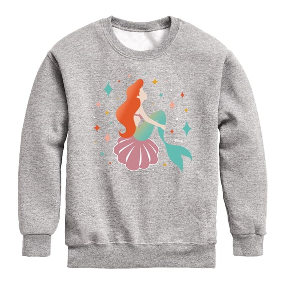 Disney - Minimal Ariel - Youth Boys Crew Fleece Sweatshirt