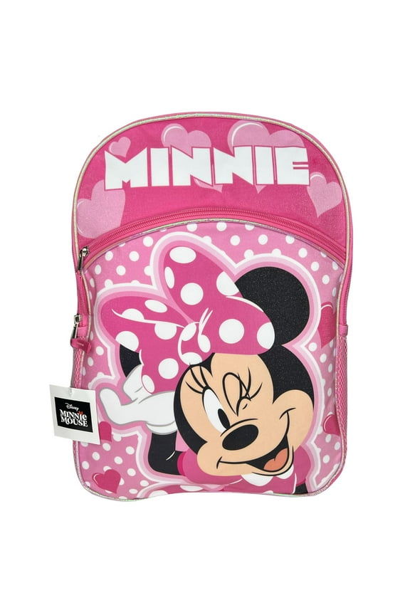 Minnie 16" Pink School Backpack with Front and Side Pockets