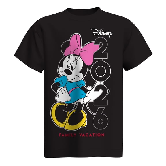 Disney Minnie 2026 Family Vacation Youth Tee Shirt, XS-L (Girl's)
